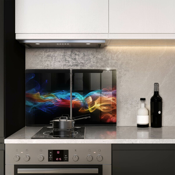 Glas Herdabdeckplatte Bunter Rauch