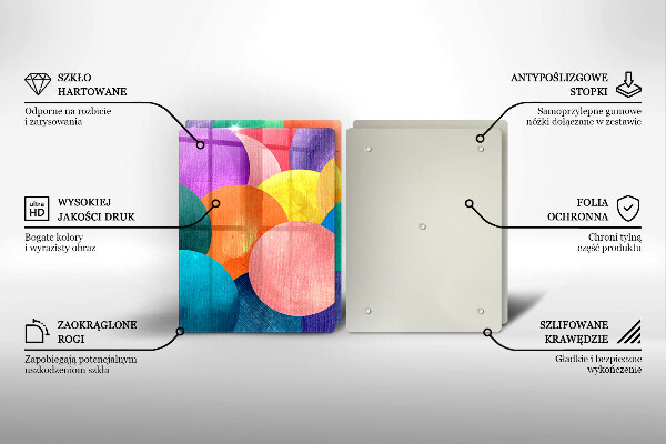 Glas Herdabdeckplatte Bunte Kreise