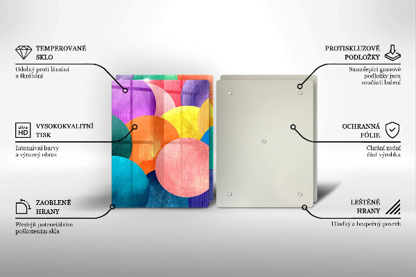 Glas Herdabdeckplatte Bunte Kreise