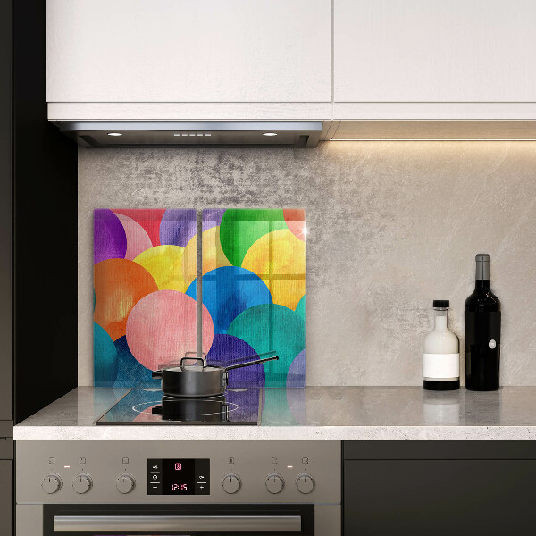 Glas Herdabdeckplatte Bunte Kreise