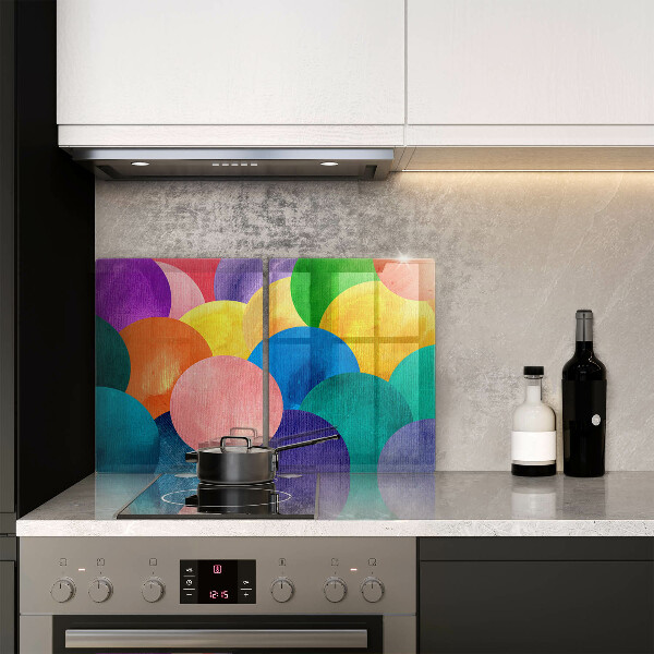 Glas Herdabdeckplatte Bunte Kreise