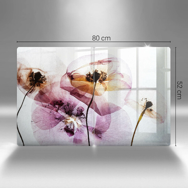 Glas Ceranfeldabdeckung Zarte Blumen