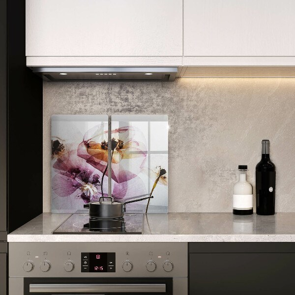Glas Ceranfeldabdeckung Zarte Blumen