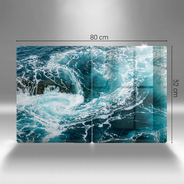 Glas Ceranfeldabdeckung Schäumende Wasserwellen