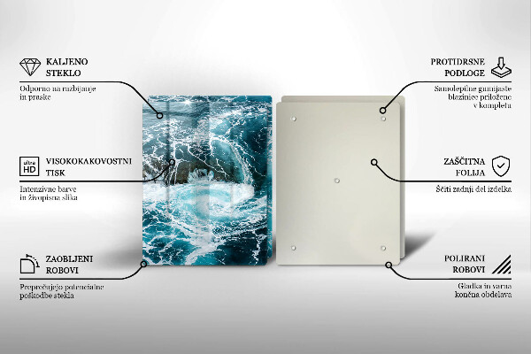 Glas Ceranfeldabdeckung Schäumende Wasserwellen