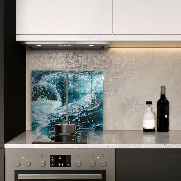 Glas Ceranfeldabdeckung Schäumende Wasserwellen