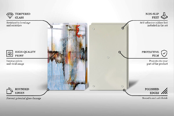Glas Herdabdeckplatte Abstraktionsfarben