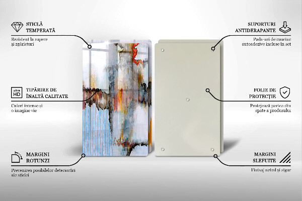 Glas Herdabdeckplatte Abstraktionsfarben