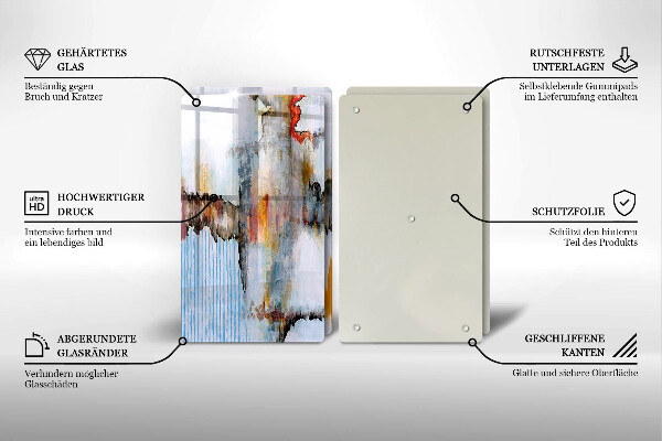 Glas Herdabdeckplatte Abstraktionsfarben