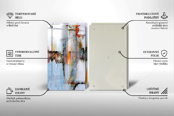Glas Herdabdeckplatte Abstraktionsfarben