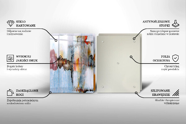 Glas Herdabdeckplatte Abstraktionsfarben