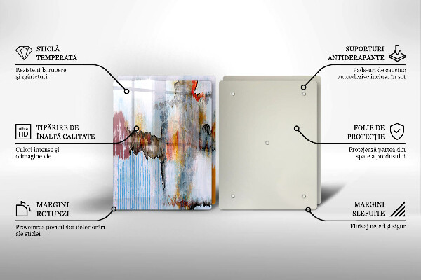 Glas Herdabdeckplatte Abstraktionsfarben