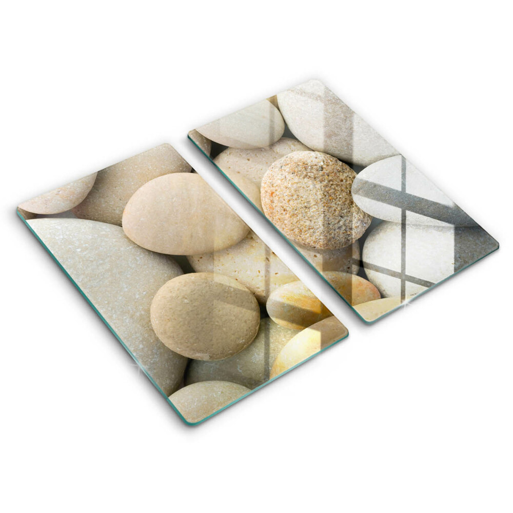Glas Herdabdeckplatte Muster aus ovalen Steinen
