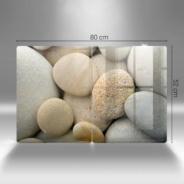 Glas Herdabdeckplatte Muster aus ovalen Steinen