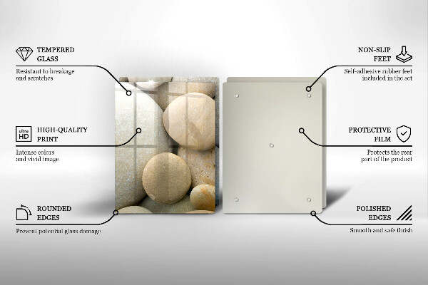 Glas Herdabdeckplatte Muster aus ovalen Steinen