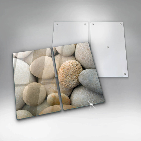 Glas Herdabdeckplatte Muster aus ovalen Steinen