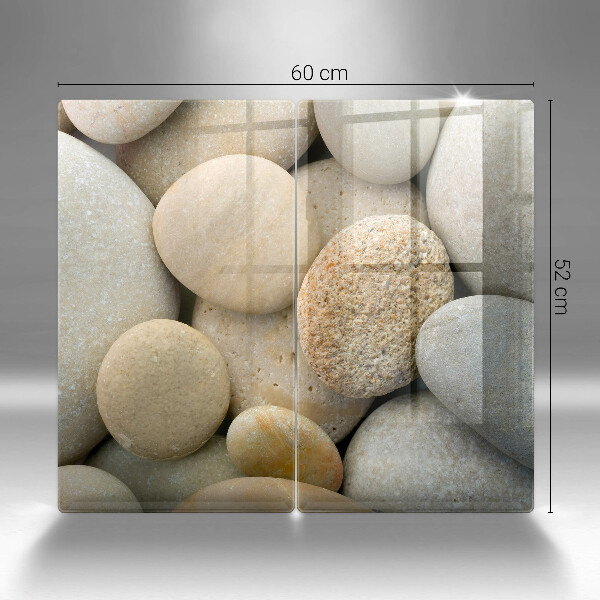 Glas Herdabdeckplatte Muster aus ovalen Steinen