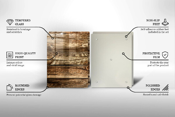 Glas Herdabdeckplatte Holzplankenstruktur