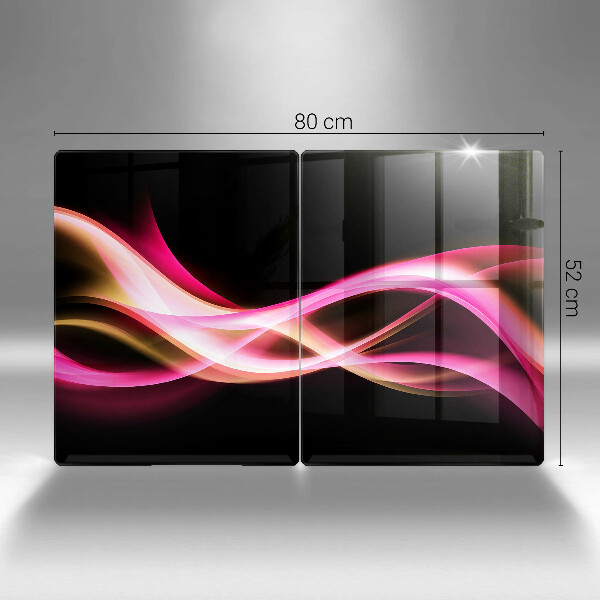 Glas Herdabdeckplatte Abstrakter Neonrauch