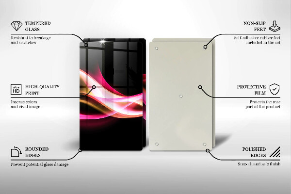 Glas Herdabdeckplatte Abstrakter Neonrauch