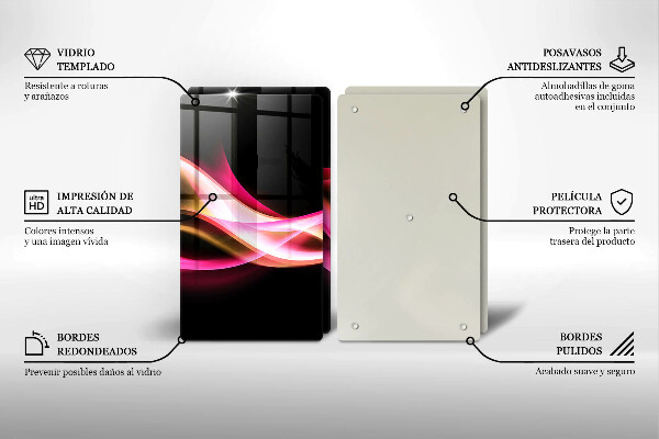 Glas Herdabdeckplatte Abstrakter Neonrauch