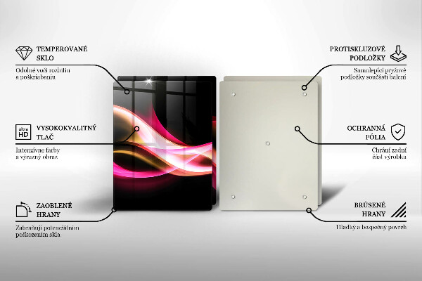 Glas Herdabdeckplatte Abstrakter Neonrauch