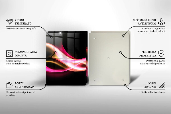 Glas Herdabdeckplatte Abstrakter Neonrauch