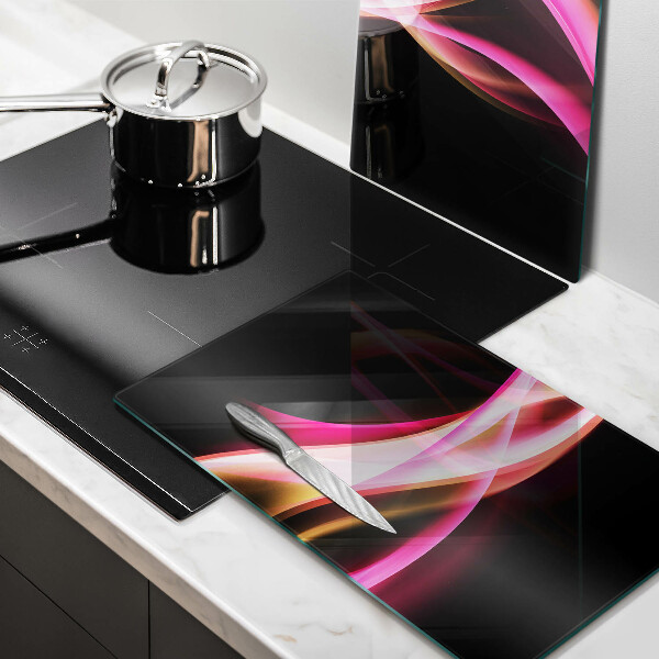 Glas Herdabdeckplatte Abstrakter Neonrauch