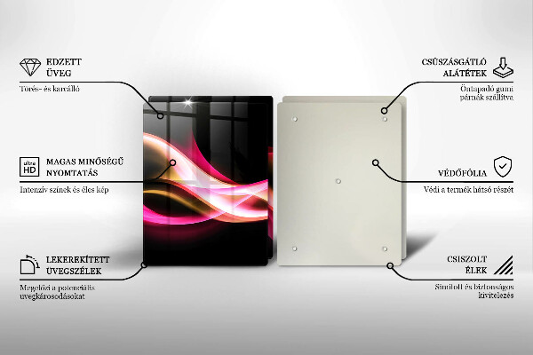 Glas Herdabdeckplatte Abstrakter Neonrauch