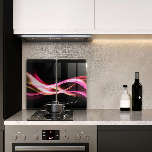 Glas Herdabdeckplatte Abstrakter Neonrauch