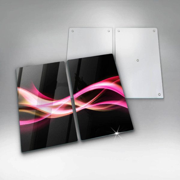 Glas Herdabdeckplatte Abstrakter Neonrauch