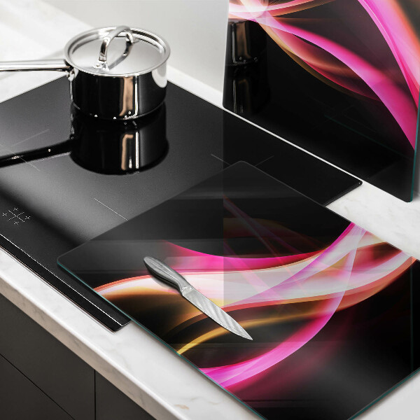 Glas Herdabdeckplatte Abstrakter Neonrauch