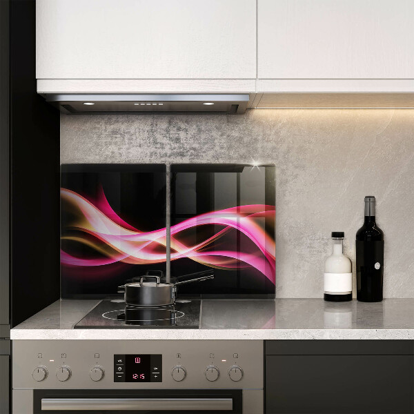 Glas Herdabdeckplatte Abstrakter Neonrauch