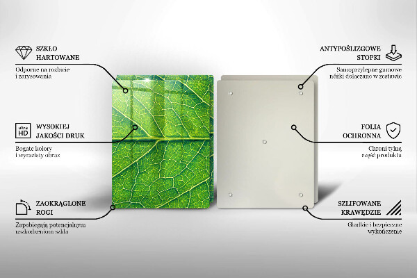 Glas Herdabdeckplatte Naturblattadern
