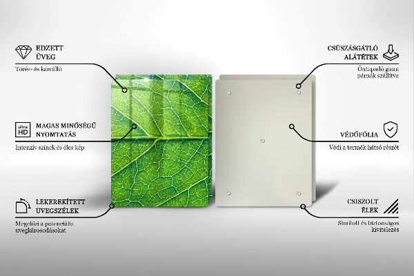 Glas Herdabdeckplatte Naturblattadern