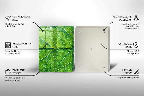 Glas Herdabdeckplatte Naturblattadern