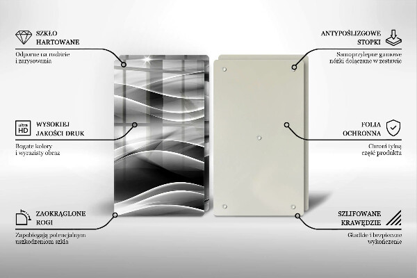 Glas Herdabdeckplatte Abstrakte Rauchlinien