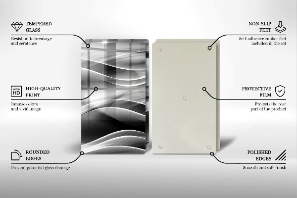 Glas Herdabdeckplatte Abstrakte Rauchlinien