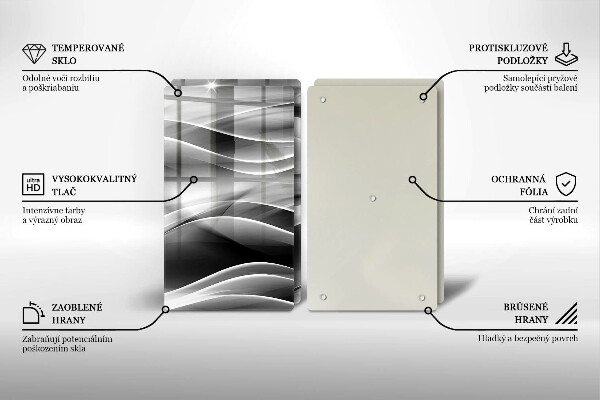 Glas Herdabdeckplatte Abstrakte Rauchlinien
