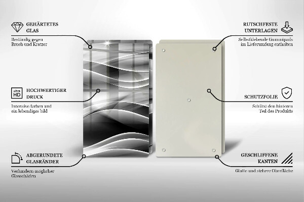 Glas Herdabdeckplatte Abstrakte Rauchlinien