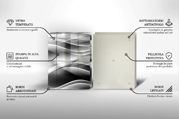 Glas Herdabdeckplatte Abstrakte Rauchlinien