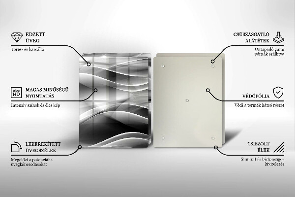 Glas Herdabdeckplatte Abstrakte Rauchlinien