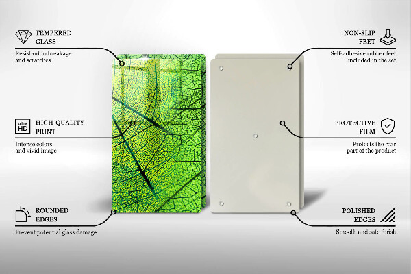 Glas Herdabdeckplatte Naturblattadern