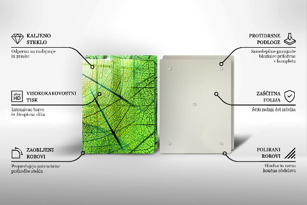 Glas Herdabdeckplatte Naturblattadern