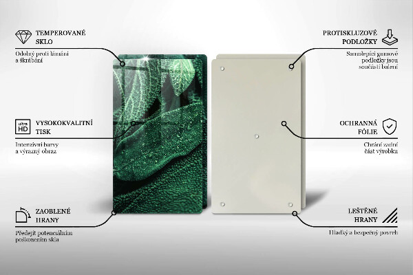 Glas Herdabdeckplatte Die Blätter der Pflanze