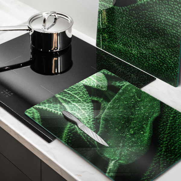 Glas Herdabdeckplatte Die Blätter der Pflanze