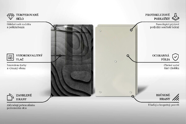 Glas Herdabdeckplatte 3D-Steinformen