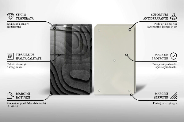Glas Herdabdeckplatte 3D-Steinformen