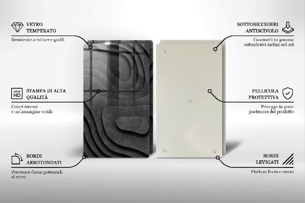 Glas Herdabdeckplatte 3D-Steinformen