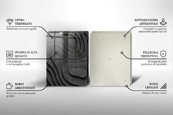 Glas Herdabdeckplatte 3D-Steinformen